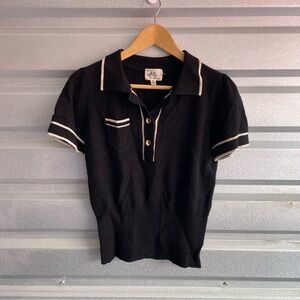 Milly cashmere cropped polo